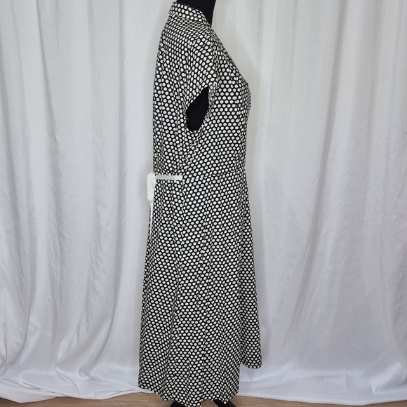 April Cornell Cotton Cap Sleeve 1/2 Button-Front w/ Collar Polka-Dot Dress - 3X - Picture 3 of 12